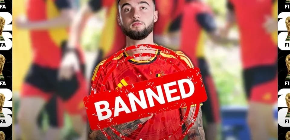 Игрок в форме Испании с наложенным баном