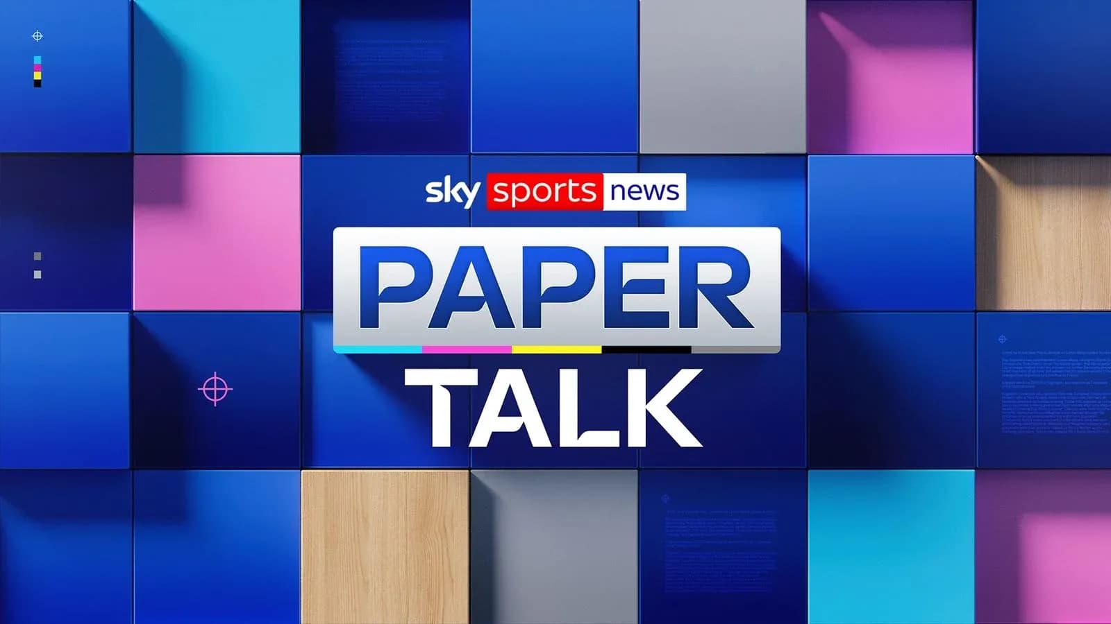 Логотип Sky Sports News Paper Talk на фоне плитки