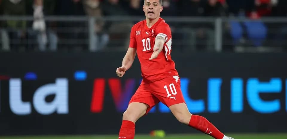 Игрок сборной Швейцарии на поле