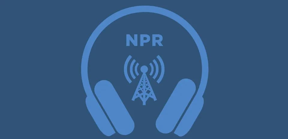 Логотип NPR с наушниками и антенной