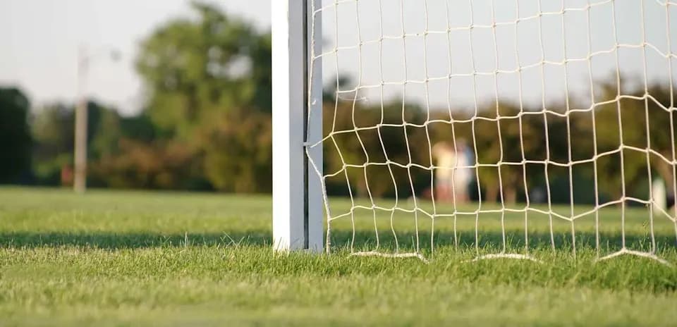 Футбольные ворота на поле с травой