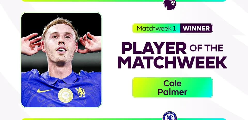 Cole Palmer named Player of the Matchweek