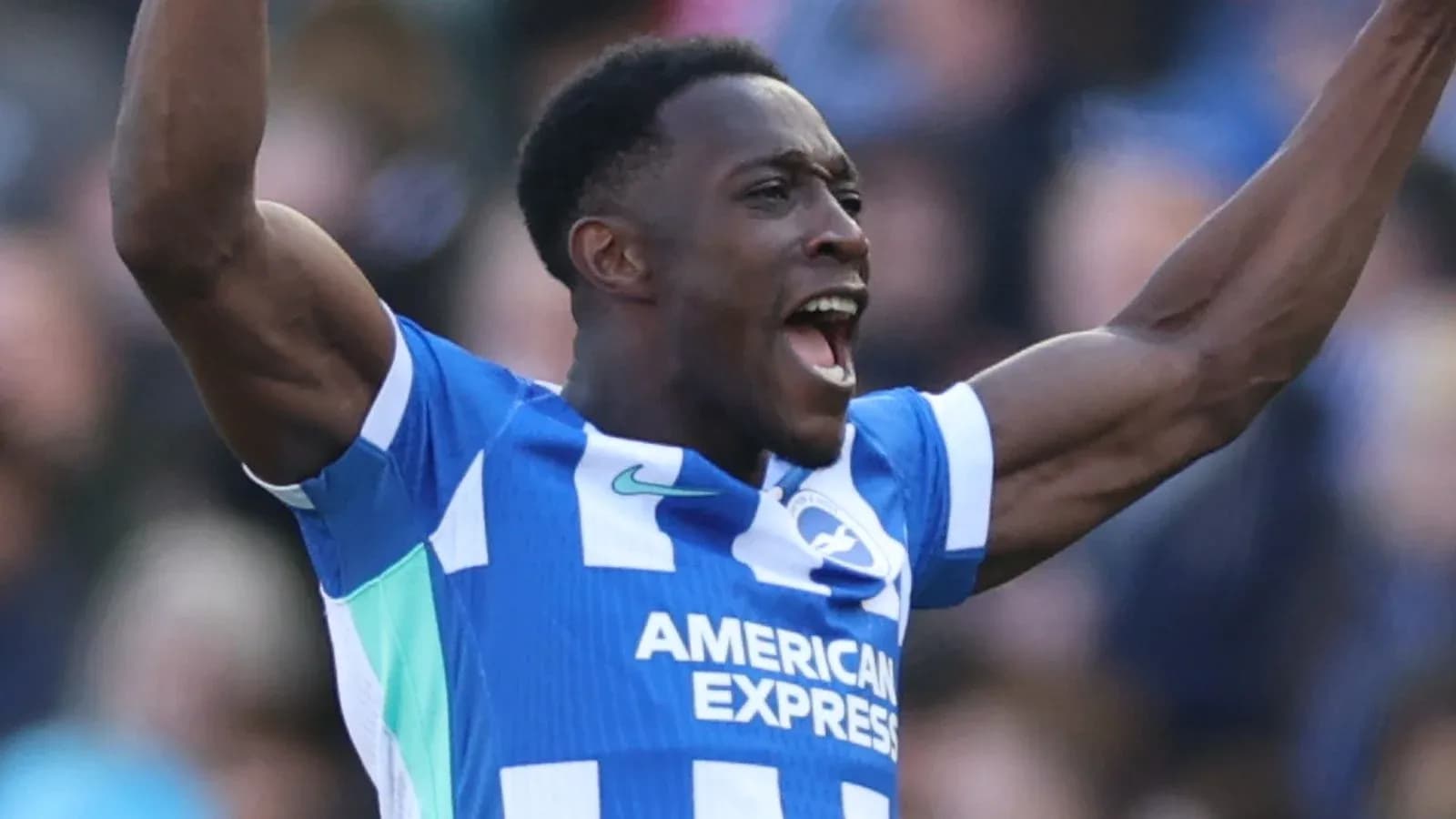 Игрок команды Brighton празднует гол на поле