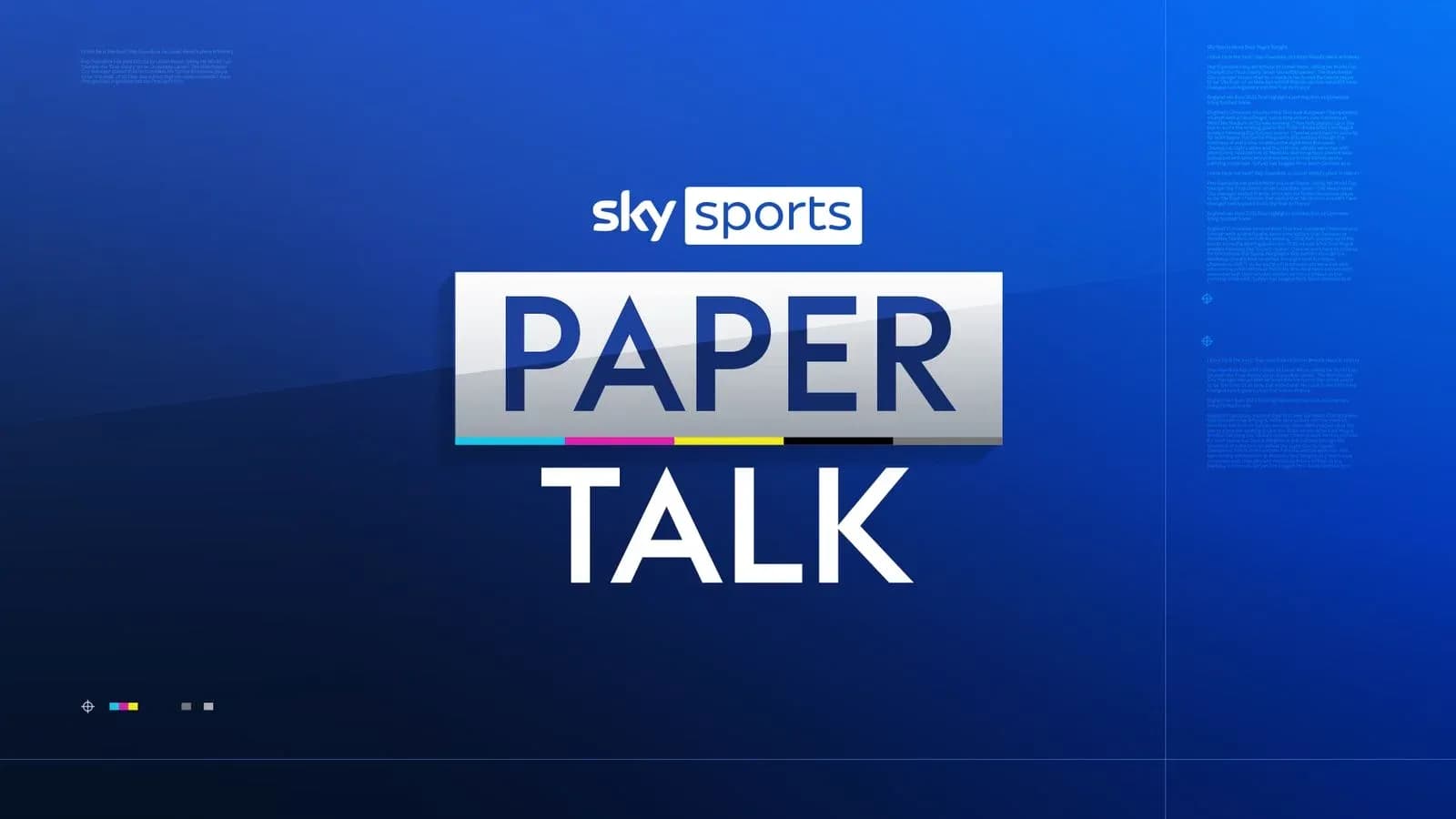 Логотип Sky Sports Paper Talk на синем фоне