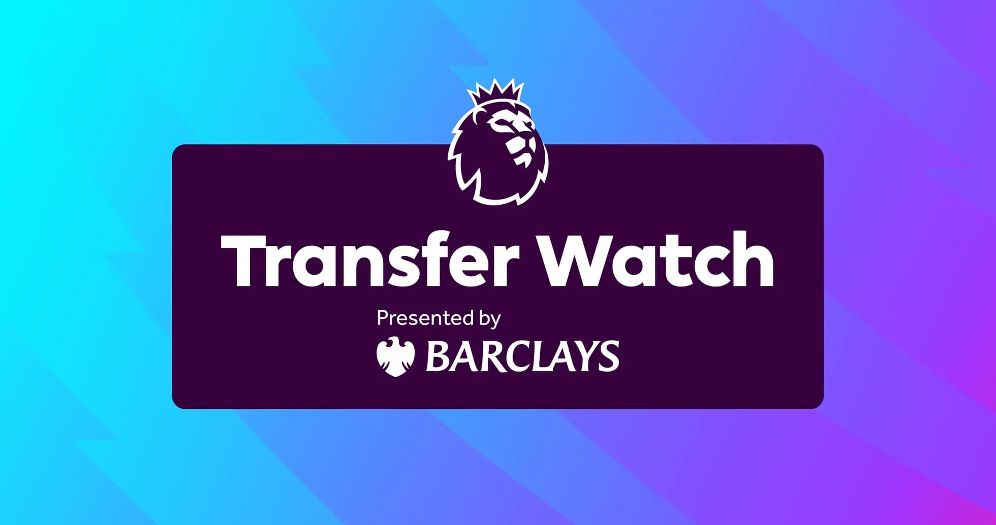 Логотип Transfer Watch от Barclays на фоне градиента