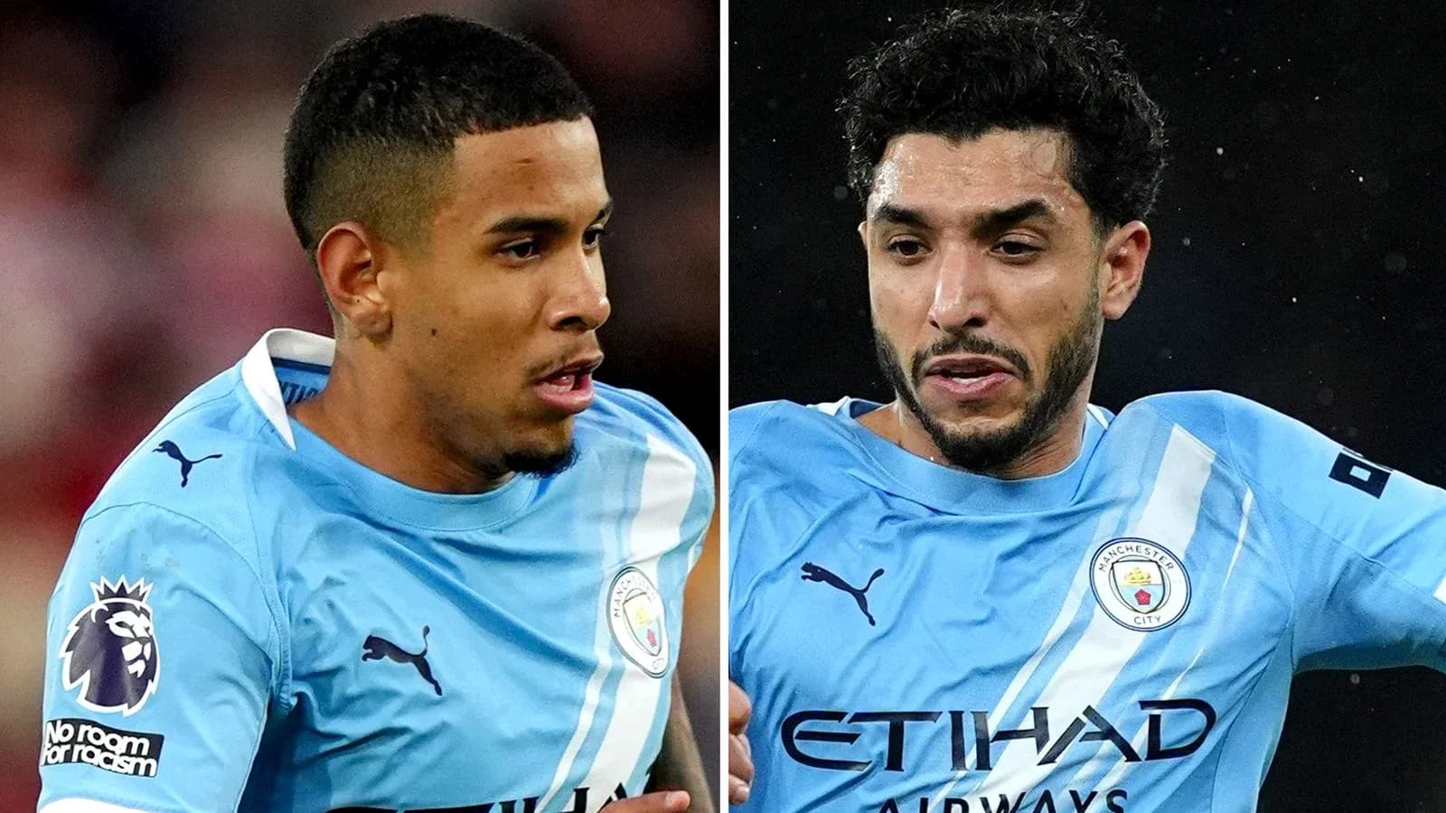 Два игрока Manchester City во время матча