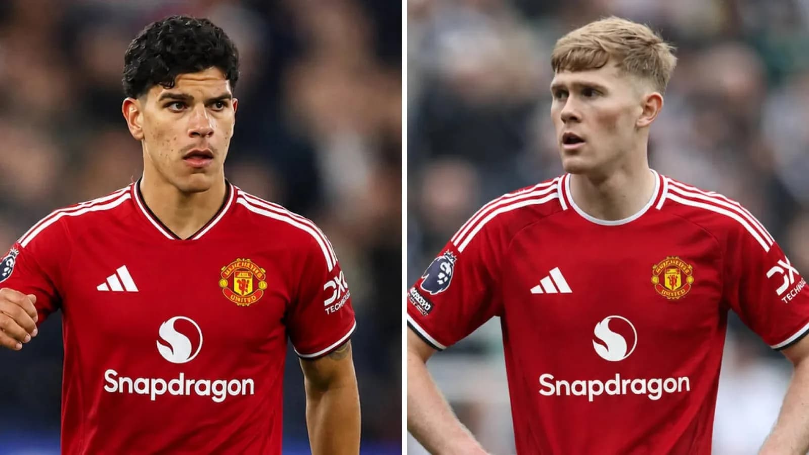 Два игрока Manchester United на поле во время матча
