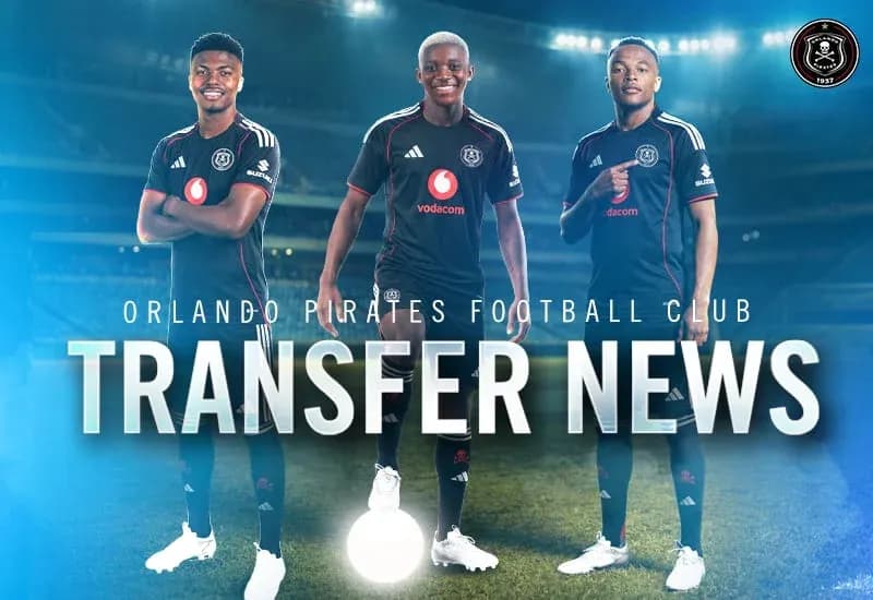 Игроки Orlando Pirates в форме на фоне стадиона