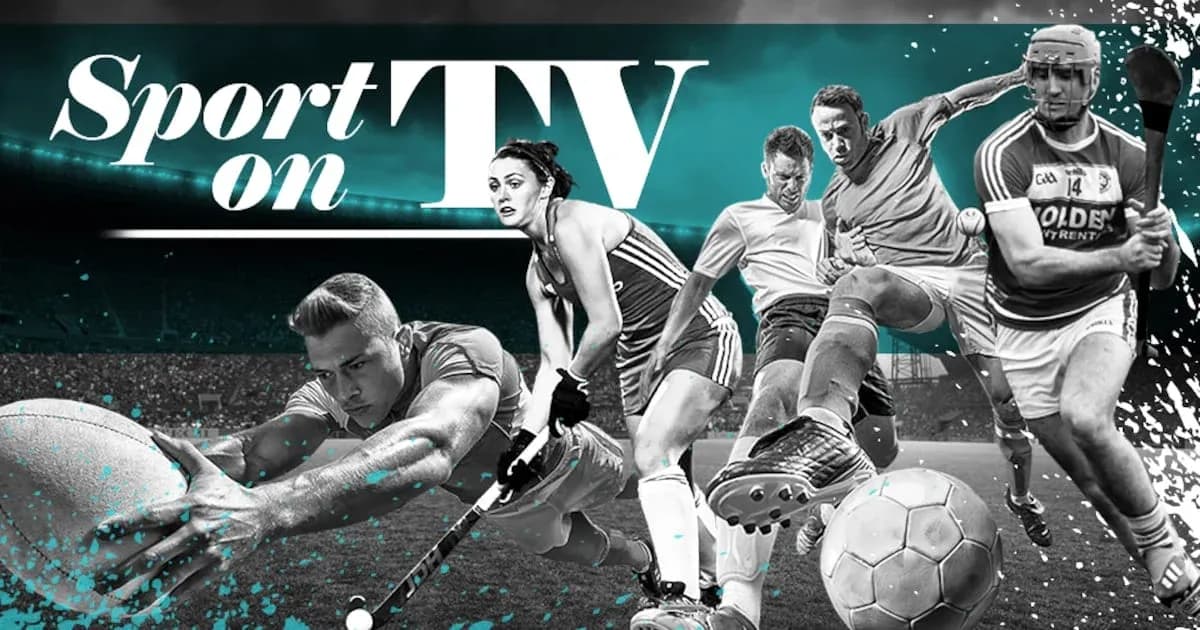Спорт на телевидении с изображениями разных видов спорта