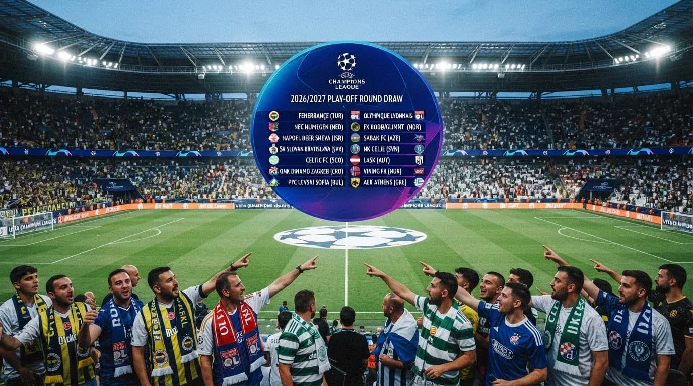 Champions League final play-off pairings announced.