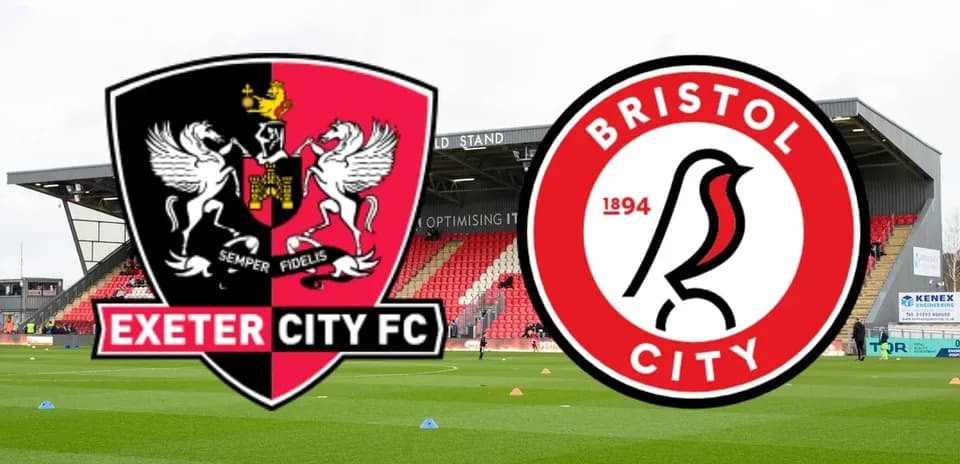Logos of Exeter City FC and Bristol City
