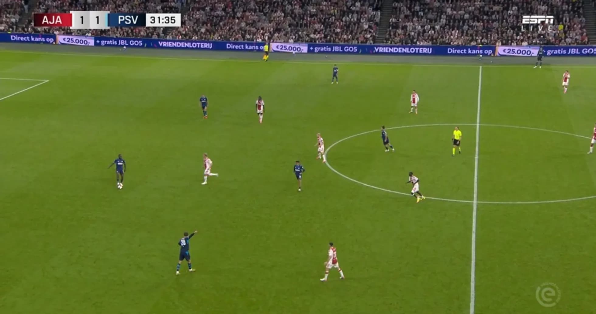 Игроки Ajax и PSV на поле во время матча Игроки Ajax и PSV на поле во время матча