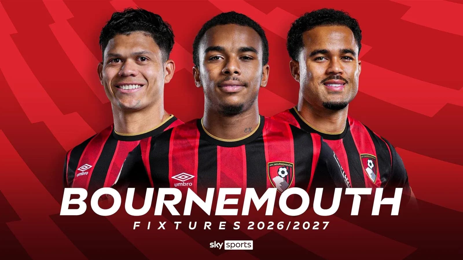 Игроки AFC Bournemouth на фоне клубного логотипа Игроки AFC Bournemouth на фоне клубного логотипа